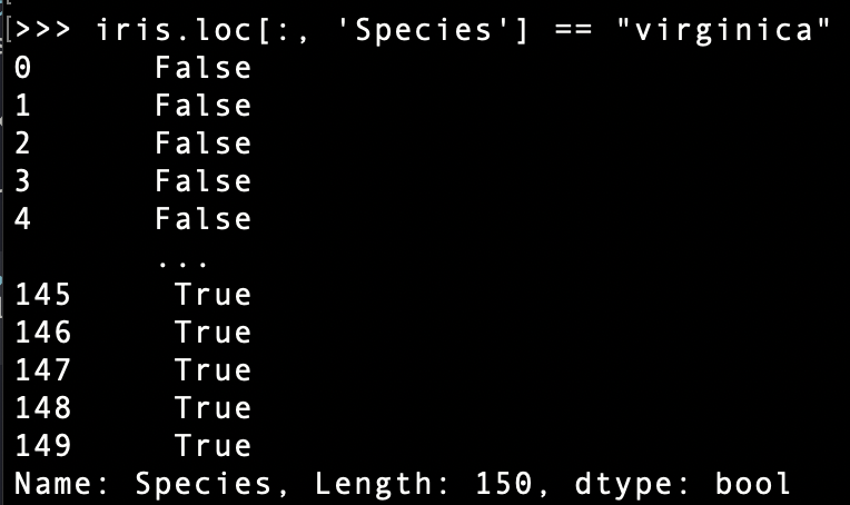 Iris dataset, subsetted